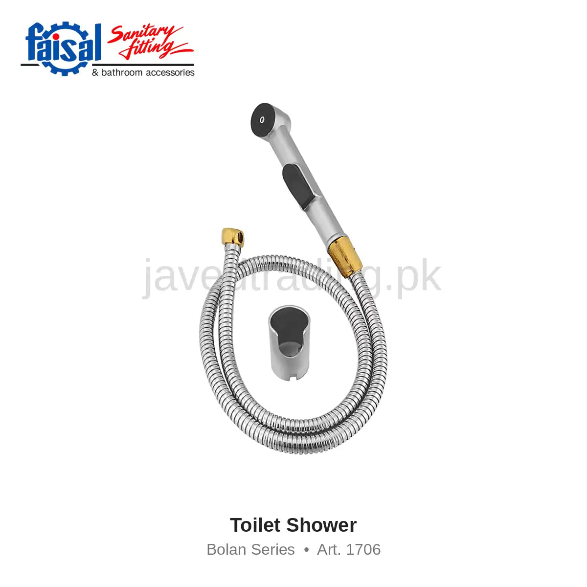 Faisal Sanitary Bolan Series 1707 Complete Bath Set, 8 Pieces Single Round Chrome, Youthful and Chrome Gold