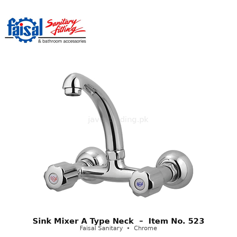 Faisal Sanitary Sink Mixer A Type Neck, Item 523 Chrome