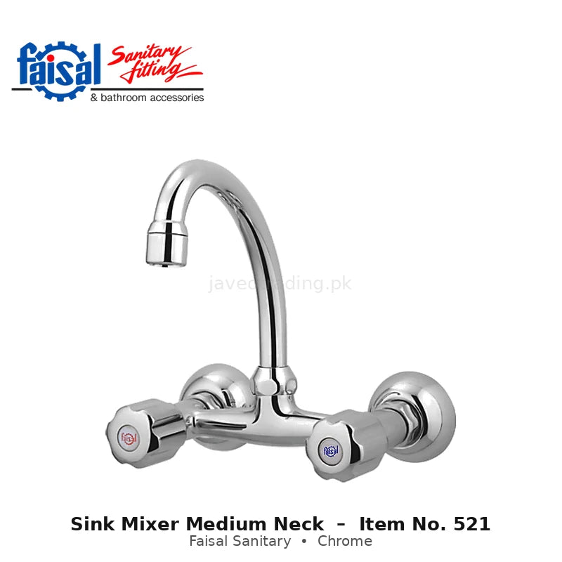 Faisal Sanitary Sink Mixer Medium Neck, Item 521 Chrome