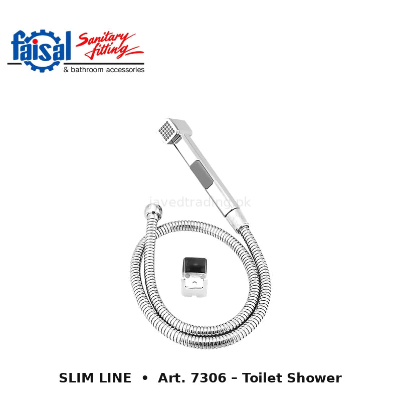 Faisal Sanitary Slim Line Series 7307 Complete Bath Set, 8 Pieces Single Lever Square Chrome