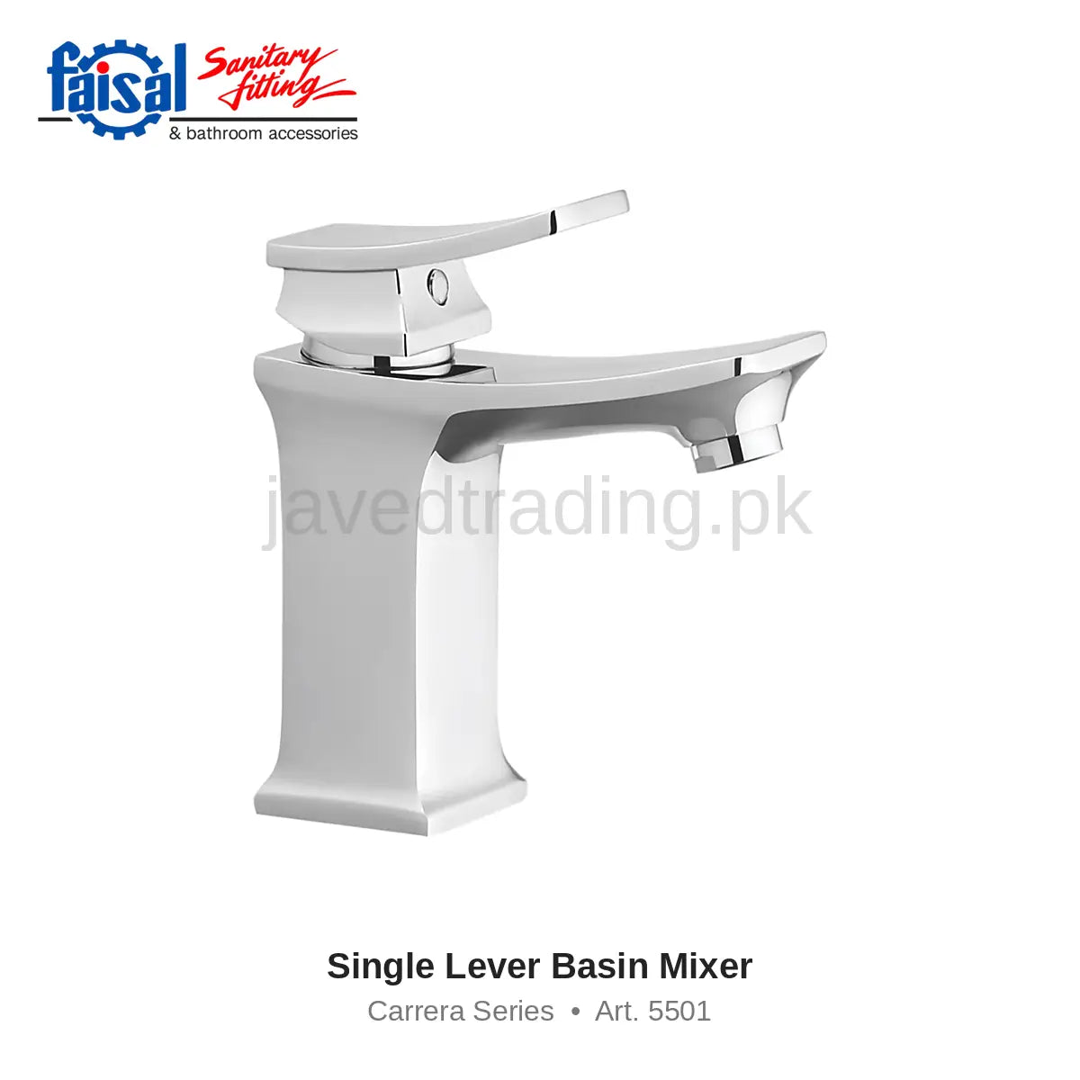 Faisal Sanitary Carrera Series 5507 Complete Bath Set, 8 Pieces Single Lever Rectangular Chrome
