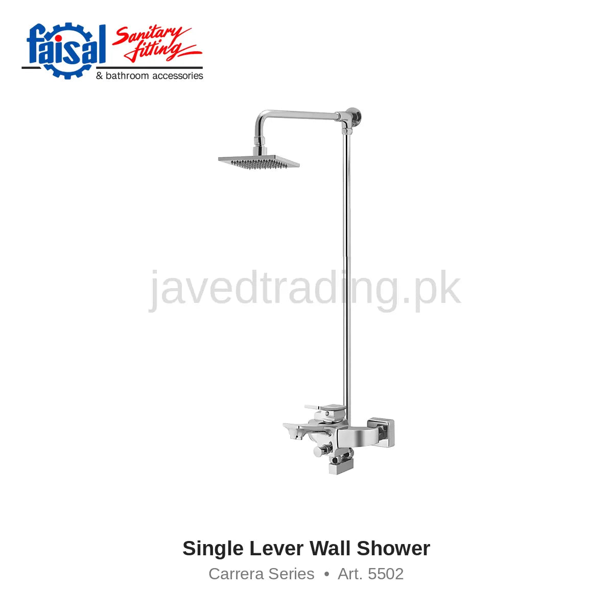 Faisal Sanitary Carrera Series 5507 Complete Bath Set, 8 Pieces Single Lever Rectangular Chrome