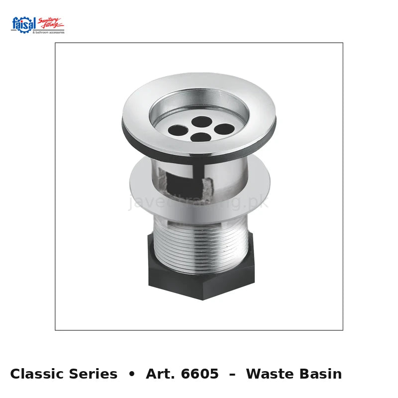Faisal Sanitary Classic Series 6607 Complete Bath Set, 8 Pieces Full Round Chrome