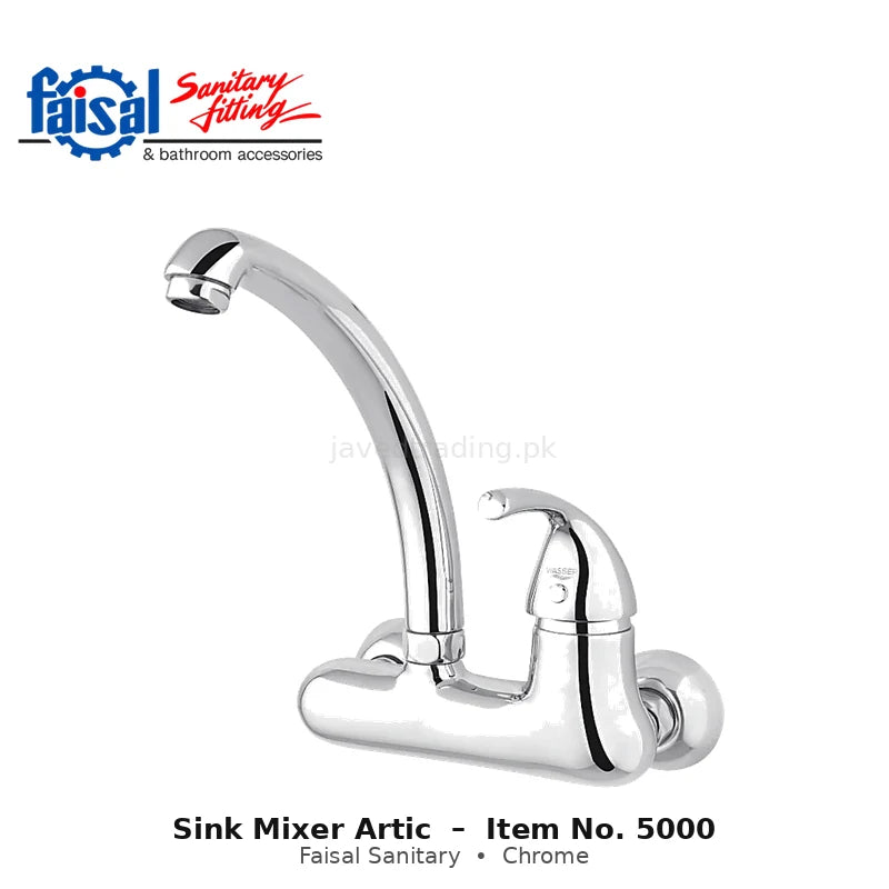 Faisal Sanitary Artic Single Lever Sink Mixer, Item 5000 Chrome and Youthful Colour