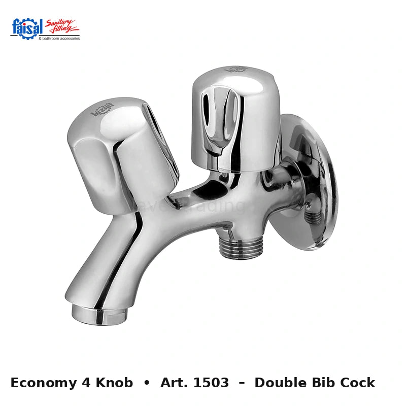 Faisal Sanitary Economy 4 Knobs Series 1507 Complete Bath Set, 8 Pieces Full Round Chrome and Youthful Colour