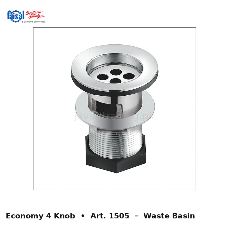 Faisal Sanitary Economy 4 Knobs Series 1507 Complete Bath Set, 8 Pieces Full Round Chrome and Youthful Colour