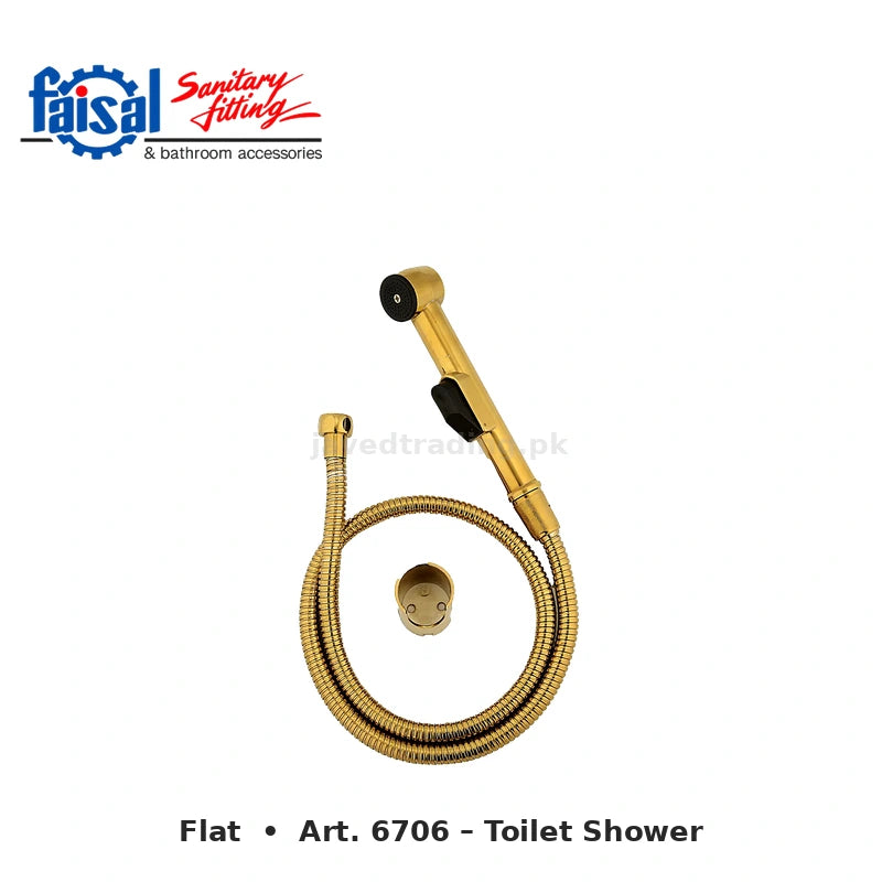 Faisal Sanitary Flat Series 6707 Complete Bath Set, 8 Pieces Single Lever Chrome, Chrome Gold, Matt Black and PVD Full Gold