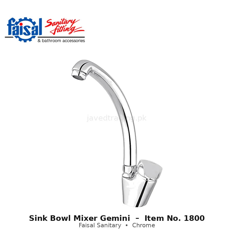 Faisal Sanitary Gemini Sink Bowl Mixer, Item 1800 Chrome