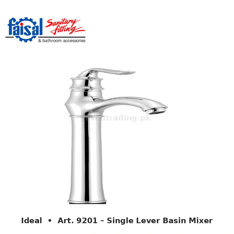 Faisal Sanitary Ideal Series 9207 Complete Bath Set, 8 Pieces Single Lever Chrome, Chrome Gold, Matt Black and PVD Full Gold