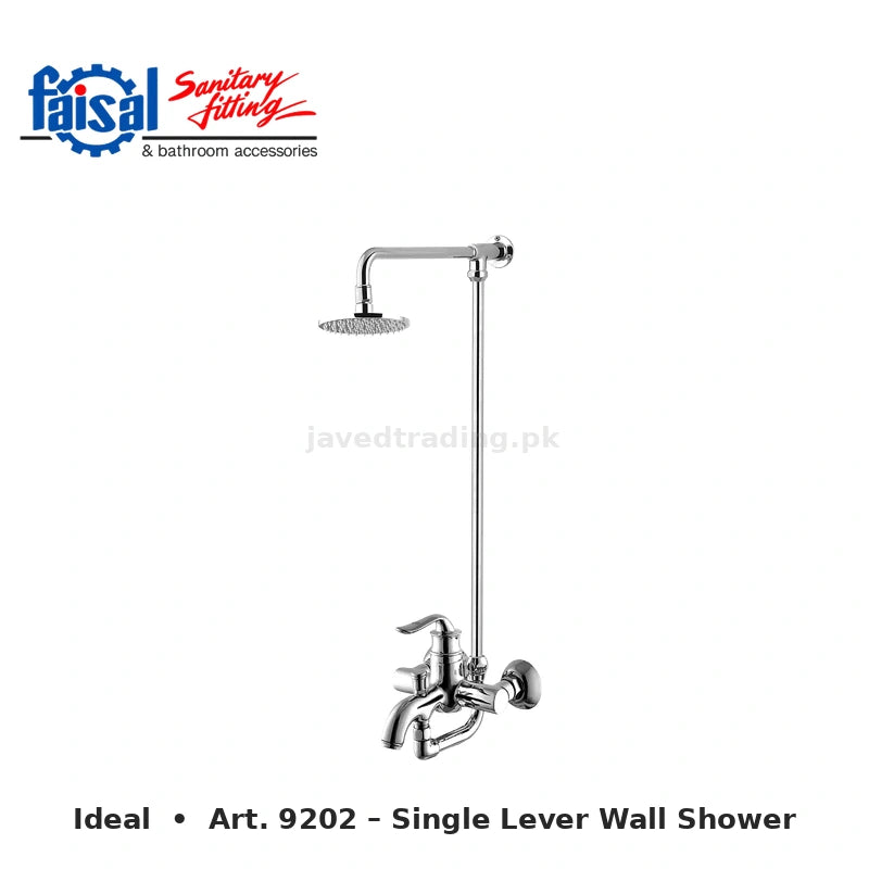 Faisal Sanitary Ideal Series 9207 Complete Bath Set, 8 Pieces Single Lever Chrome, Chrome Gold, Matt Black and PVD Full Gold