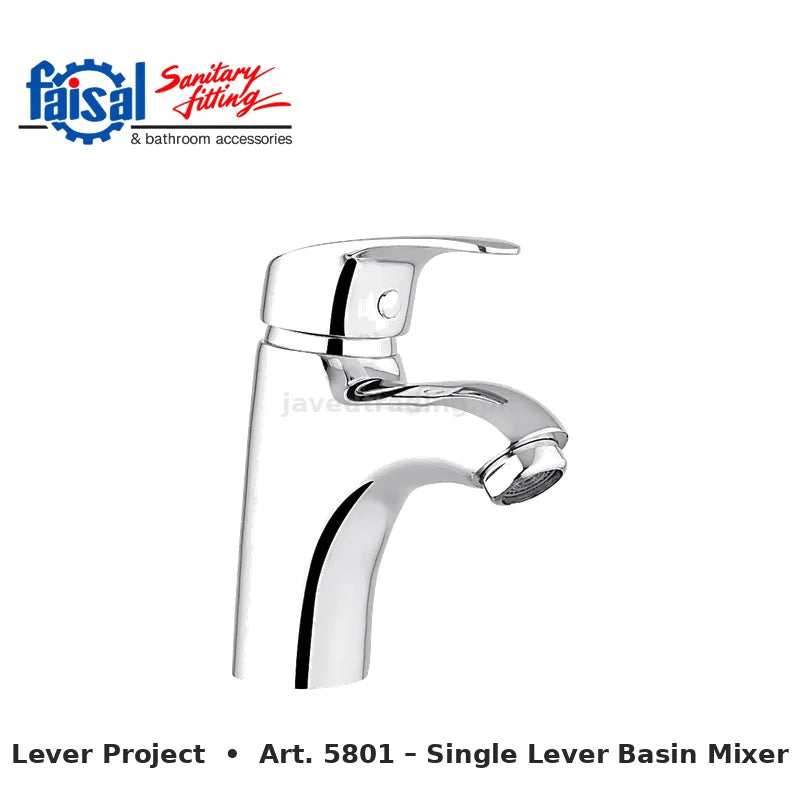 Faisal Sanitary Lever Project Series 5807 Complete Bath Set, 8 Pieces Single Lever Chrome and Youthful Colour