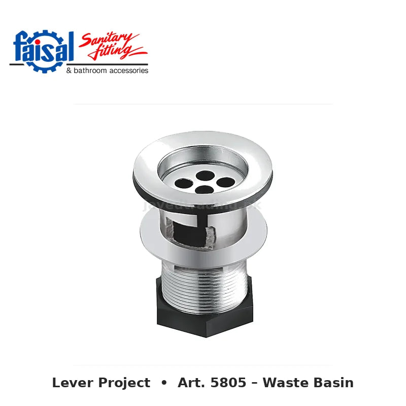 Faisal Sanitary Lever Project Series 5807 Complete Bath Set, 8 Pieces Single Lever Chrome and Youthful Colour