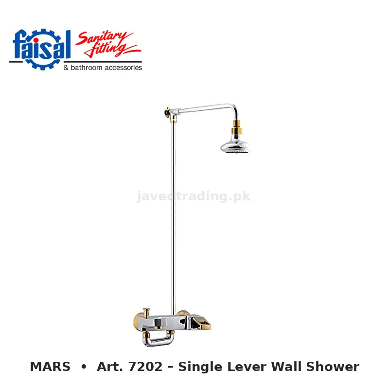 Faisal Sanitary Mars Series 7207 Complete Bath Set, 8 Pieces Single Lever Chrome, Chrome Gold, Matt Black and PVD Full Gold