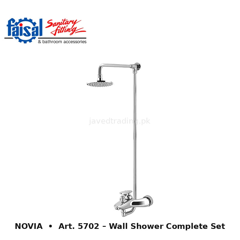 Faisal Sanitary Novia Series 5707 Complete Bath Set, 8 Pieces Single Lever Chrome