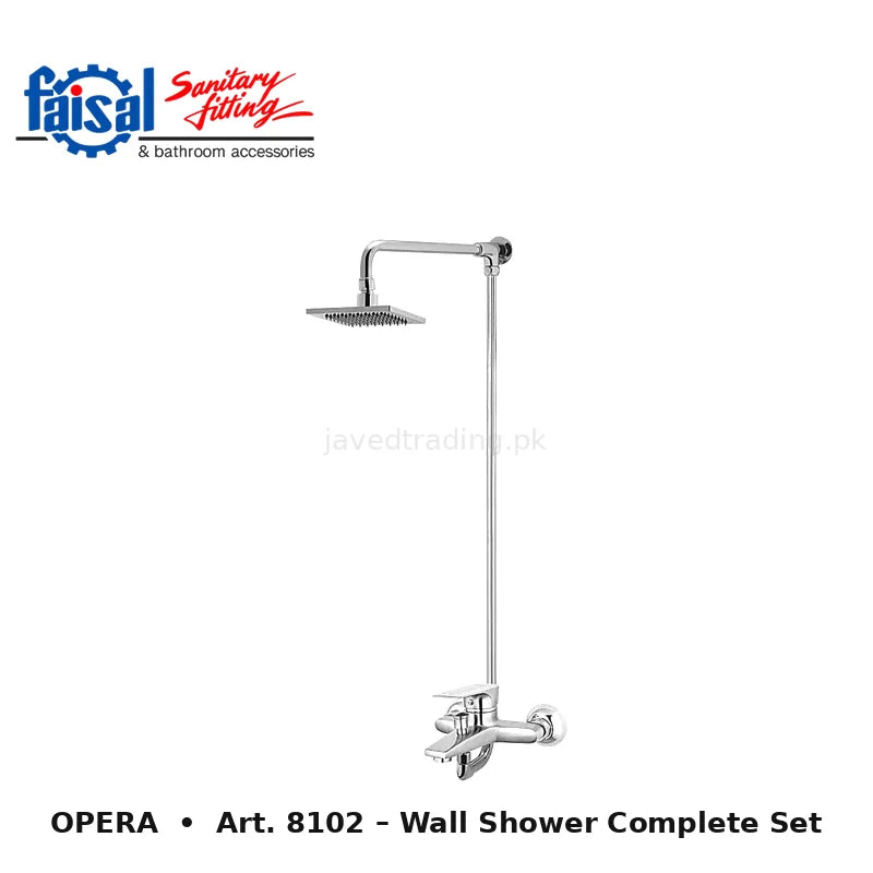 Faisal Sanitary Opera Series 8107 Complete Bath Set, 8 Pieces Single Lever Chrome
