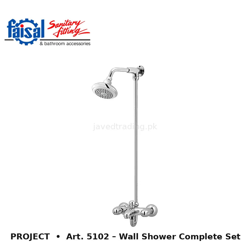 Faisal Sanitary Project Series 5107 Complete Bath Set, 8 Pieces Full Round Chrome and Youthful Colour