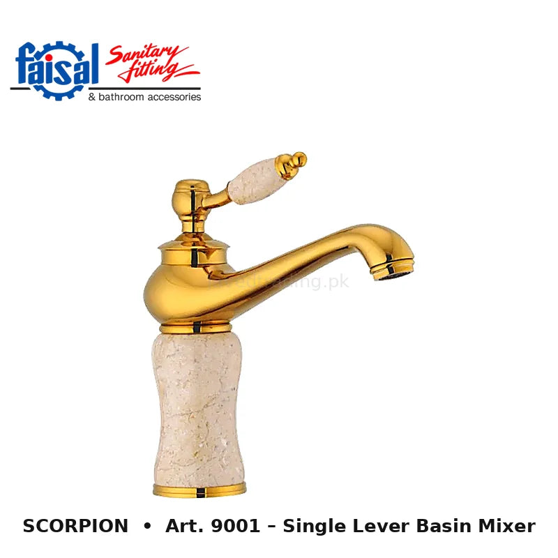 Faisal Sanitary Scorpion Series 9007 Complete Bath Set, 8 Pieces Single Lever Chrome, Chrome Gold, Matt Black and PVD Full Gold