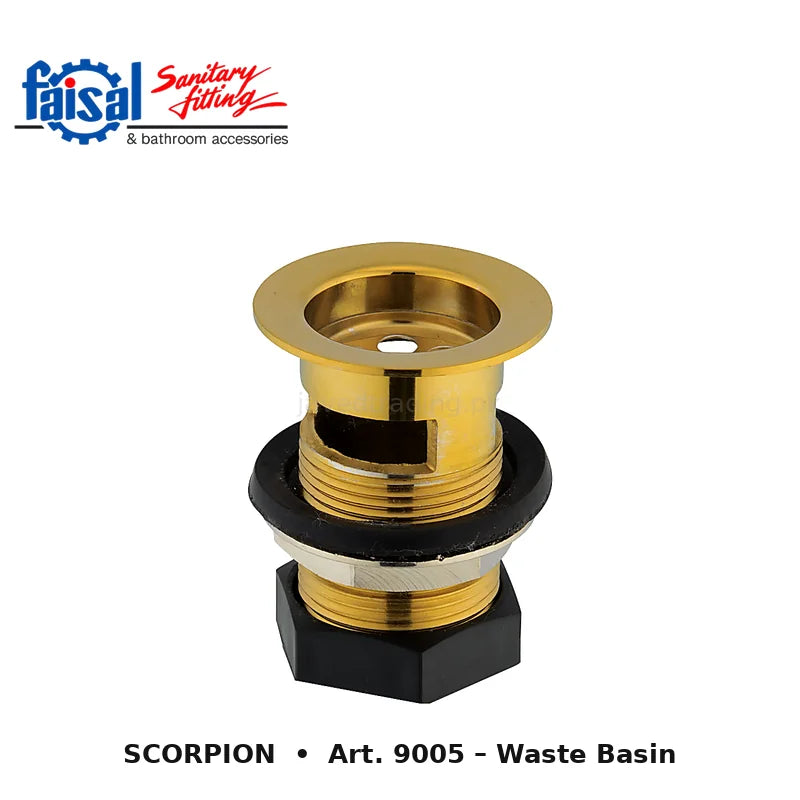 Faisal Sanitary Scorpion Series 9007 Complete Bath Set, 8 Pieces Single Lever Chrome, Chrome Gold, Matt Black and PVD Full Gold
