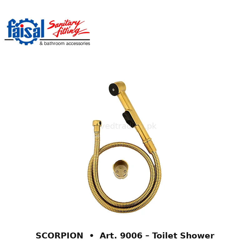Faisal Sanitary Scorpion Series 9007 Complete Bath Set, 8 Pieces Single Lever Chrome, Chrome Gold, Matt Black and PVD Full Gold