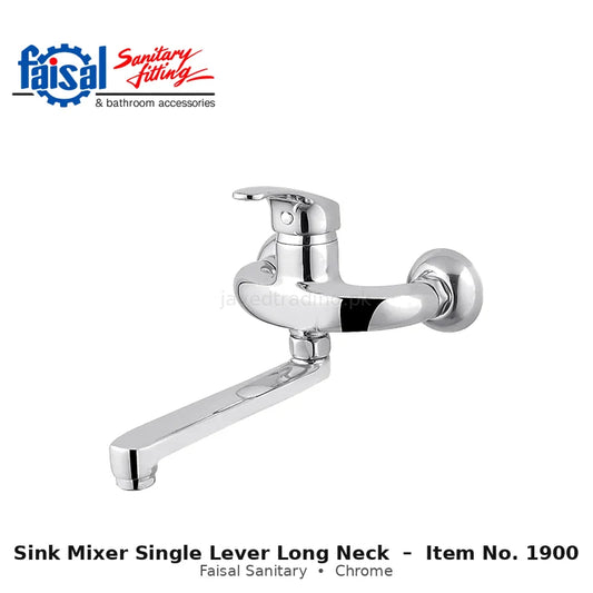 Faisal Sanitary Single Lever Sink Mixer Long Neck, Item 1900 Chrome and Youthful Colour