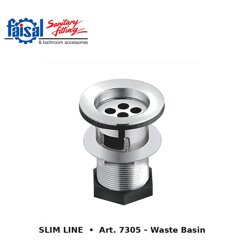 Faisal Sanitary Slim Line Series 7307 Complete Bath Set, 8 Pieces Single Lever Square Chrome
