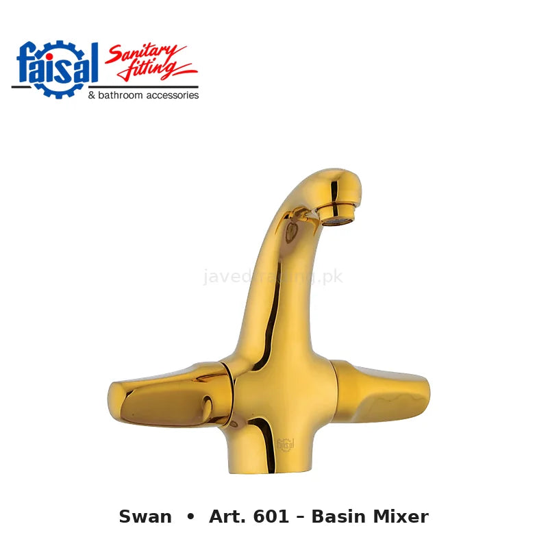 Faisal Sanitary Swan Series 607 Complete Bath Set, 8 Pieces Full Round Chrome, Youthful Colour and PVD Full Gold