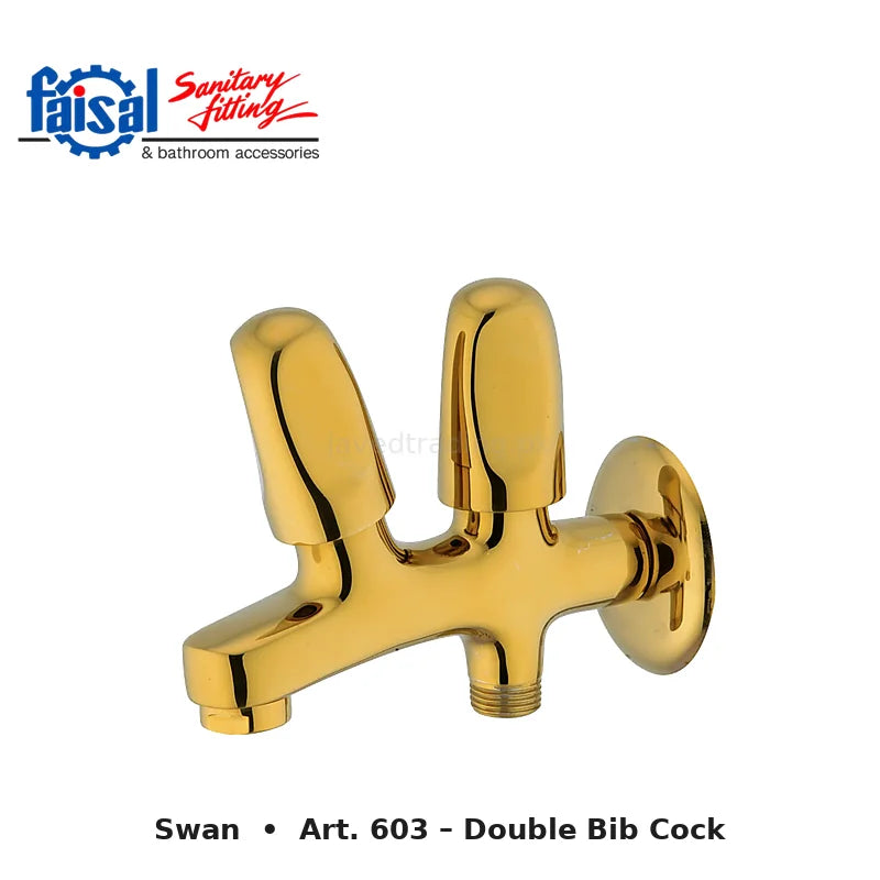 Faisal Sanitary Swan Series 607 Complete Bath Set, 8 Pieces Full Round Chrome, Youthful Colour and PVD Full Gold