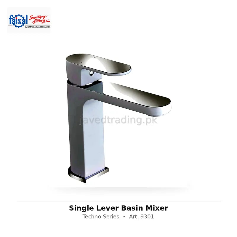 Faisal Sanitary Techno Series 9307 Complete Bath Set, 8 Pieces Single Lever Chrome