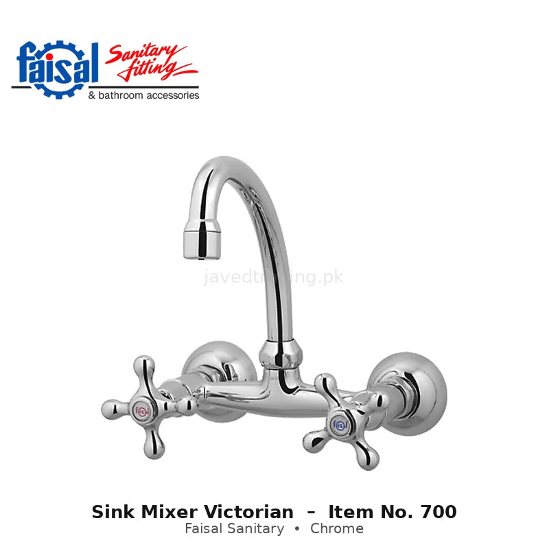 Faisal Sanitary Victorian Sink Mixer, Item 700 Chrome and Youthful Colour