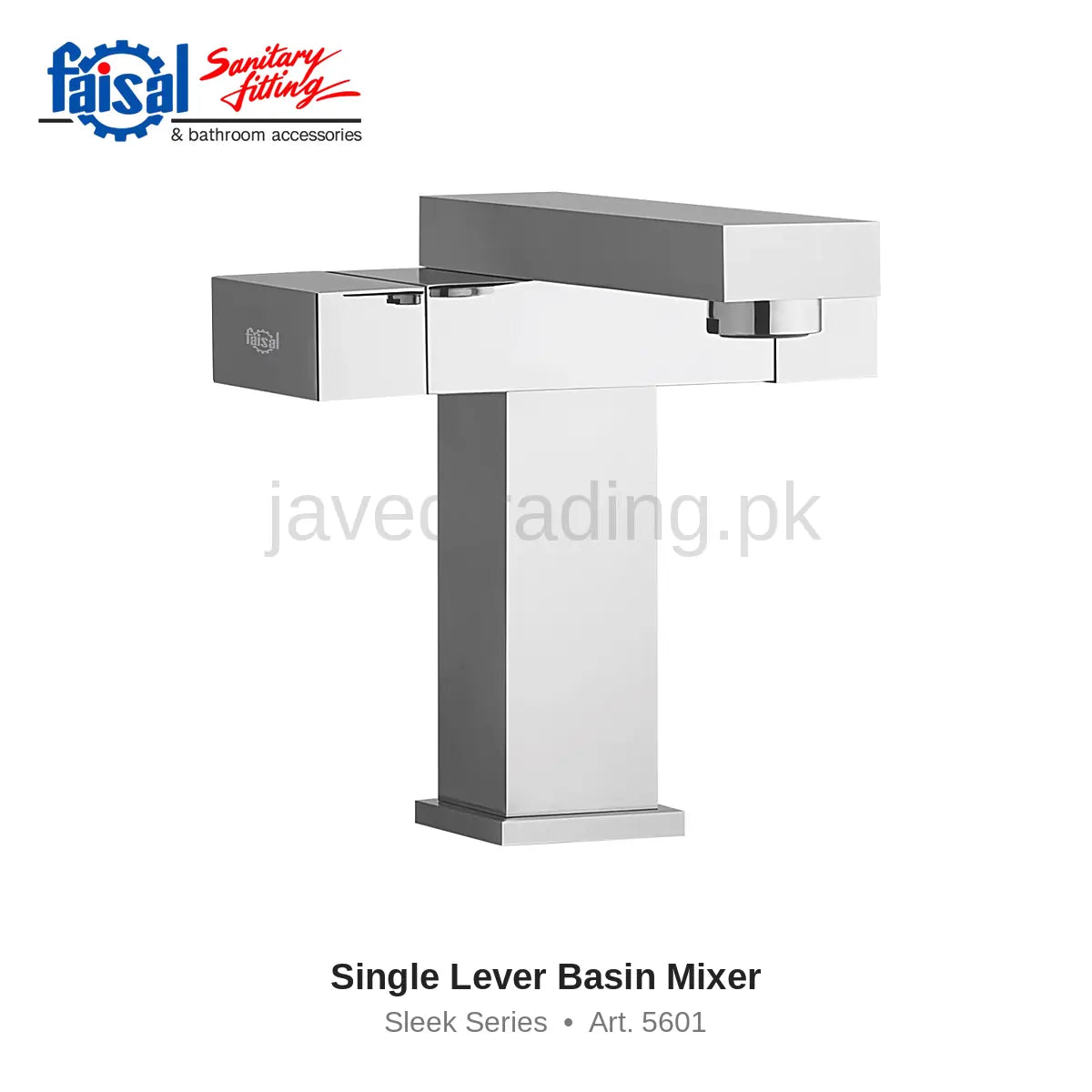 Faisal Sanitary Sleek Series 5607 Complete Bath Set, 8 Pieces Single Lever Square Chrome