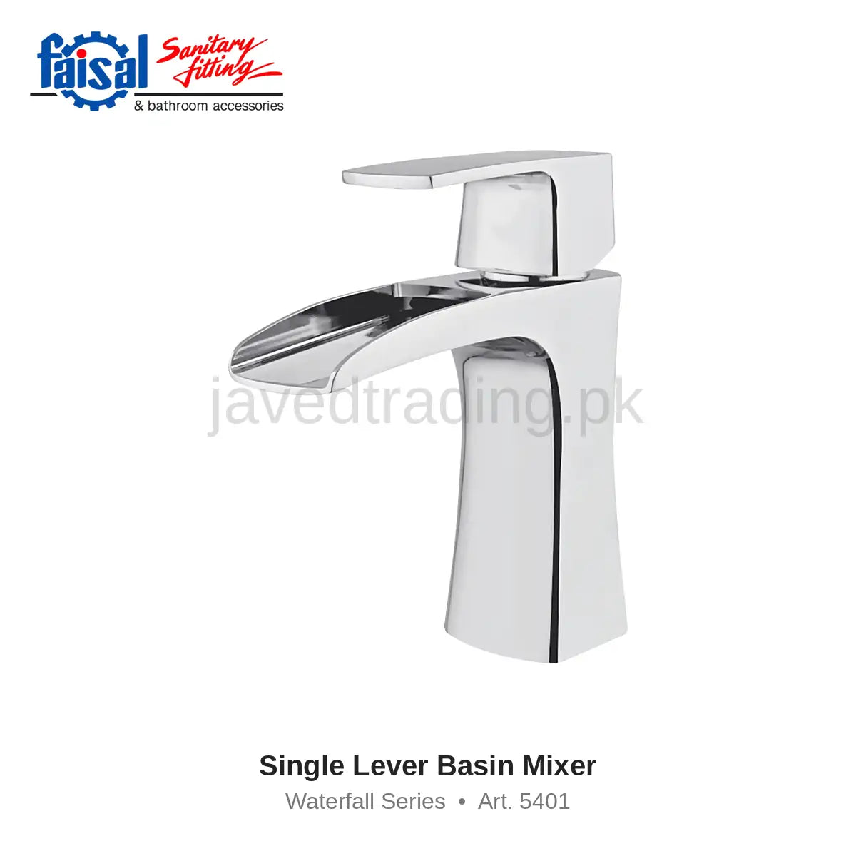 Faisal Sanitary Waterfall Series 5407 Complete Bath Set, 8 Pieces Single Lever Chrome