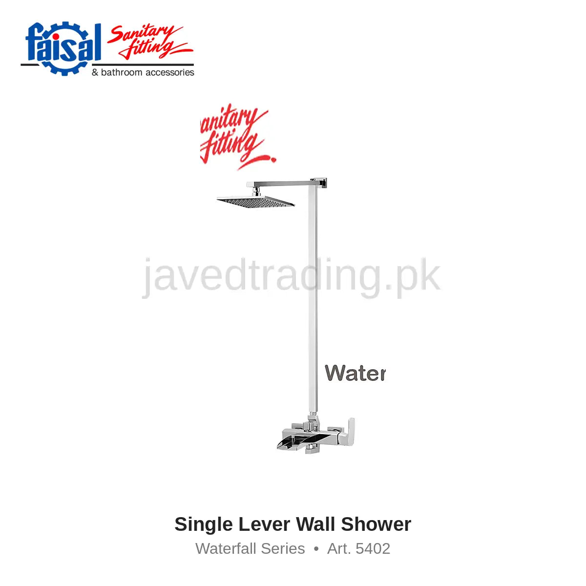 Faisal Sanitary Waterfall Series 5407 Complete Bath Set, 8 Pieces Single Lever Chrome